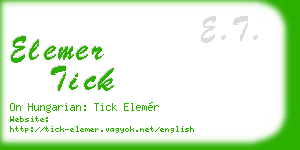 elemer tick business card