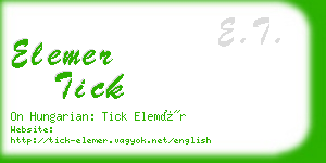 elemer tick business card